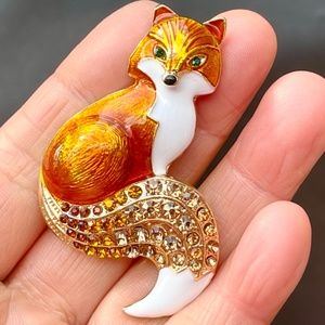 Orange Fox Brooches  Animal Brooch Pin